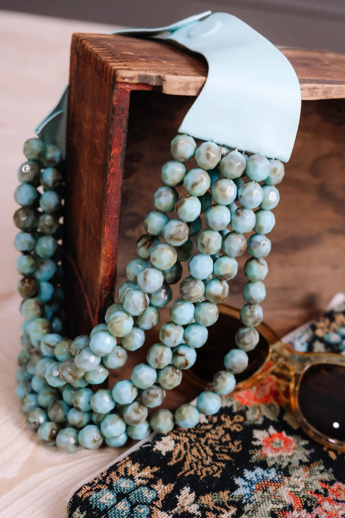 Carla Turquoise Faceted Bead Statement Necklace | The Willow Tree