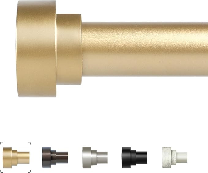 HEI! DEAR Gold Curtain Rods 72 to 144 Inch(6-12FT),1 Inch Long Curtain Rod,Adjustable Heavy Duty ... | Amazon (US)