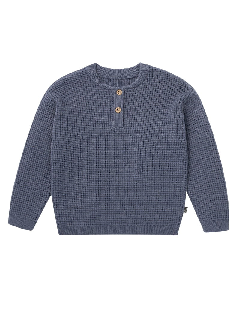 Modern Moments by Gerber Baby and Toddler Boy Waffle Henley Sweater, 0/3 Months - 5T | Walmart (US)