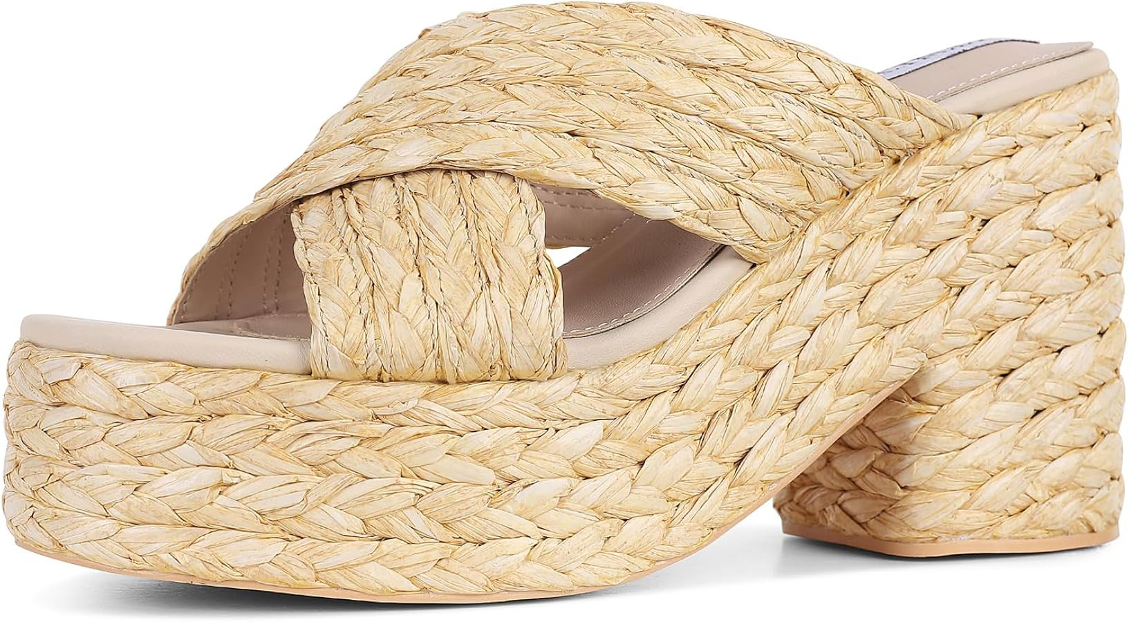 CYNLLIO Womens Platform Sandals Chunky High Heel Slides Open Toe Slip on Espadrilles Sandals Bohe... | Amazon (US)