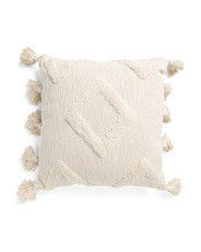 20x20 Diamond Texture Pillow With Tassels | TJ Maxx
