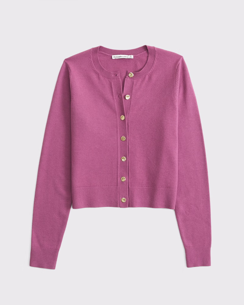 Women's LuxeLoft Shrunken Crew Cardigan | Women's Tops | Abercrombie.com | Abercrombie & Fitch (US)