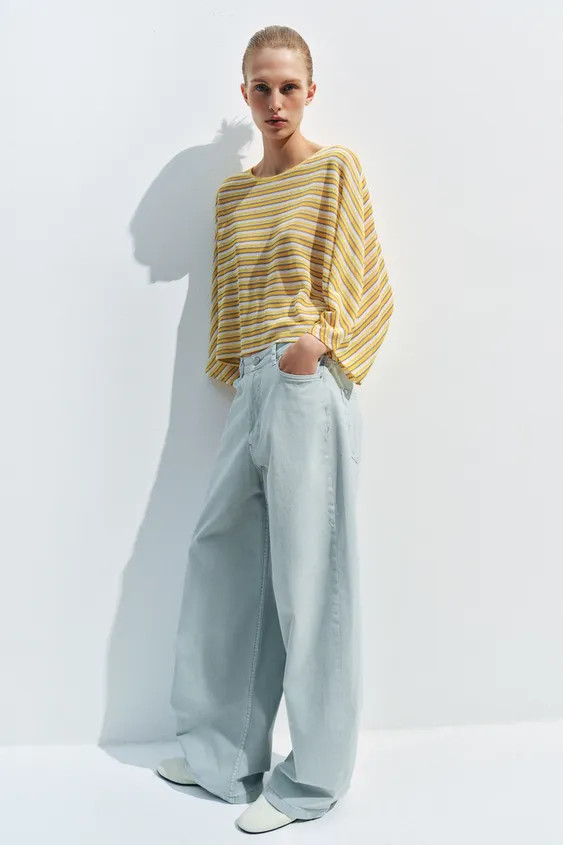 RUSTIC STRIPED CAPE T-SHIRT | Zara US