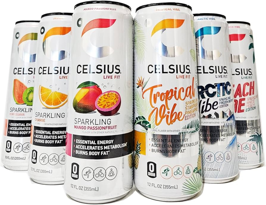 Amazon.com : Celsius Sparkling Energy Drink - 12 fl oz Variety 6 Pack (Orange, Mango Passion Frui... | Amazon (US)