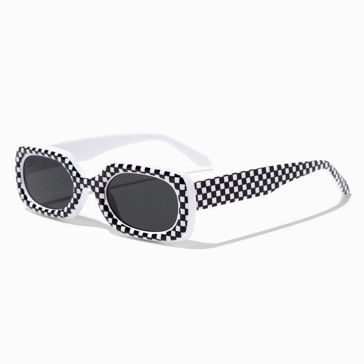 Black & White Checkered Retro Sunglasses | Claire's (US)