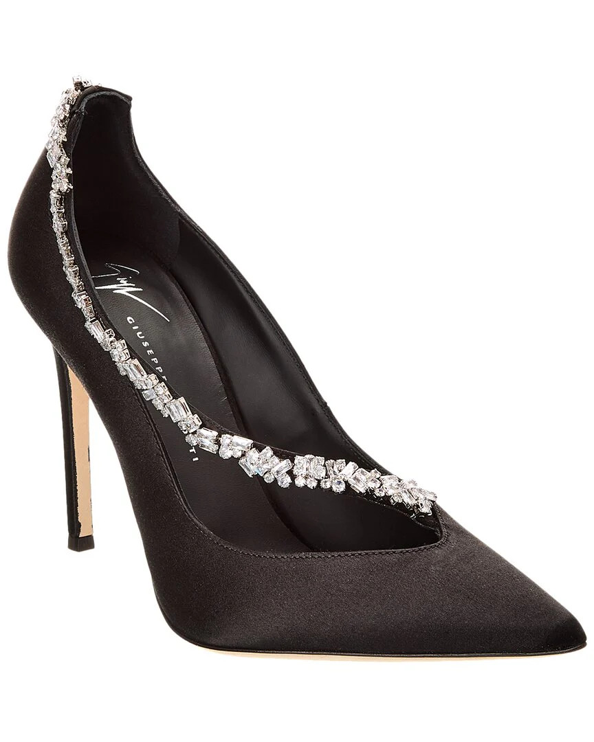 Giuseppe Zanotti Filipa Crystal 105 Satin Pump | Shop Simon
