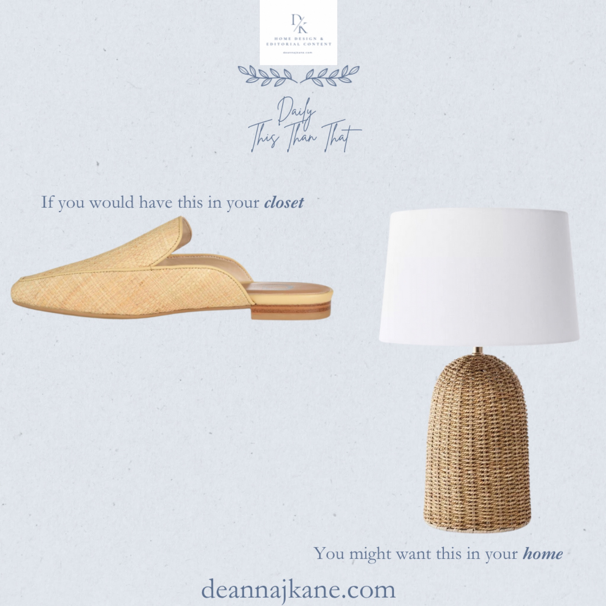 If you would wear these woven mules, you might want this Seagrass lamp in your home  

#LTKHome