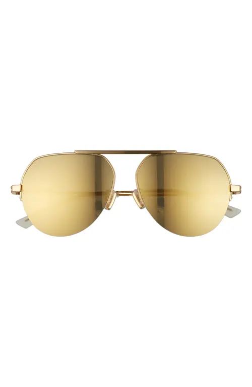 Bottega Veneta 58mm Navigator Sunglasses in Gold/Gold at Nordstrom | Nordstrom