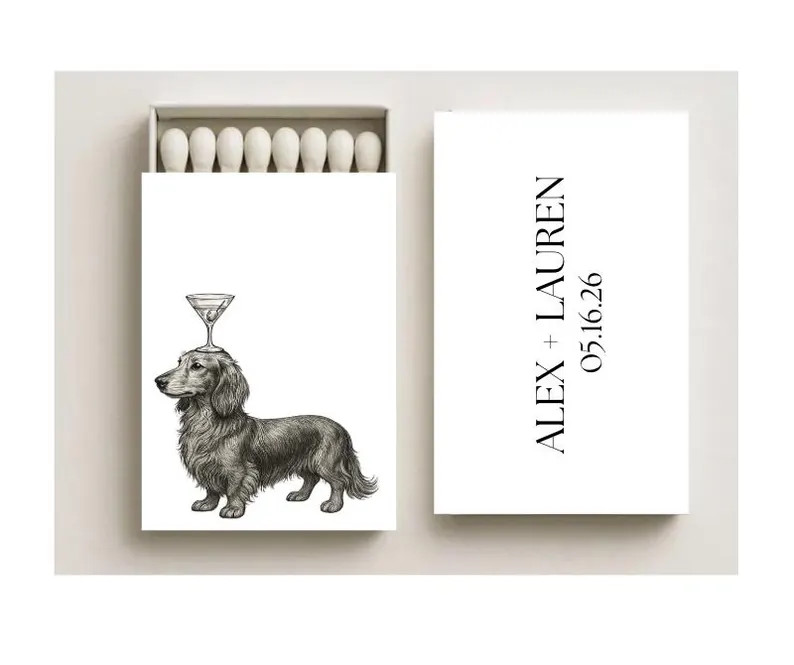 Custom Photo Matchboxes: Custom Sketched Pet Matches, Custom Wedding Dog matches | Etsy (Global)