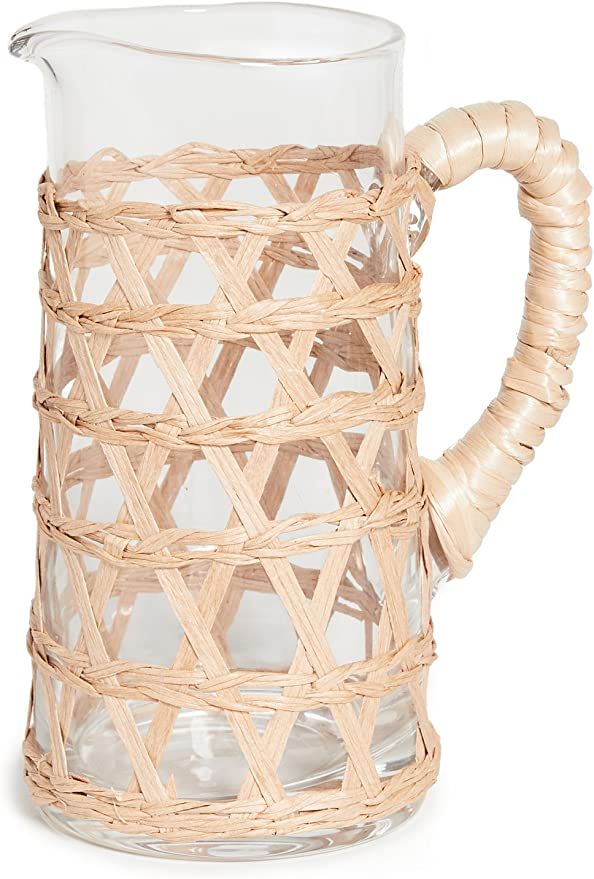 Two's Company Inc. Hand-Woven Lattice Pitcher, Glass/Paper Yarn, Tan, One Size | Amazon (US)