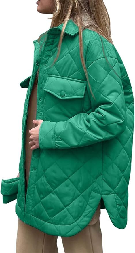 Hatant Quilted Jacket for Women 2022 Winter Women's Oversized Lightweight Down Coat Long Sleeve Z... | Amazon (US)