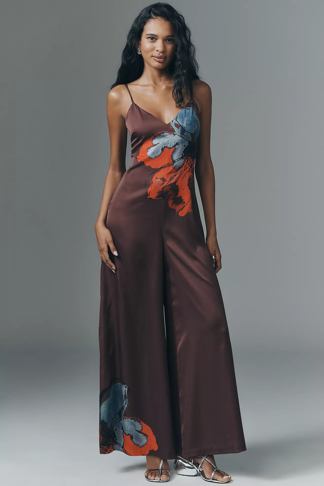 Hutch Satin Printed Jumpsuit | Anthropologie (US)