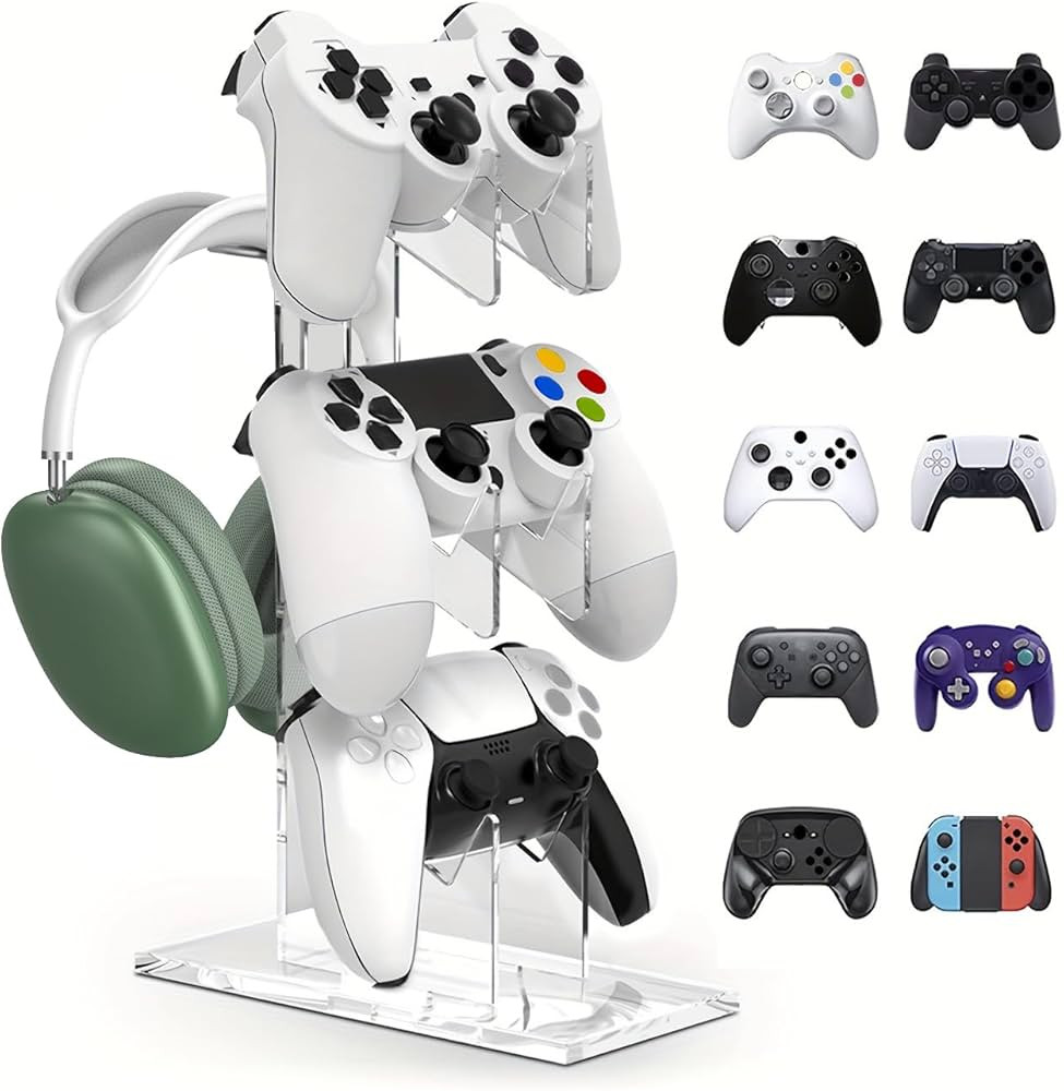 LO-L 【3 Tier】 Game Controller Holder Headset Stand 3 Tier Controller Holder and Headset Stand... | Amazon (US)