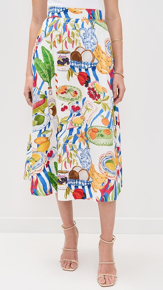 FARM Rio Fresh Table Off-White Midi Skirt | Shopbop | Shopbop