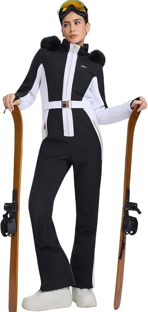 YEEFINE Women's One Piece Ski Suit Waterproof Snowsuits Snowboard Suits Slim Snow Jacket Insulate... | Amazon (US)