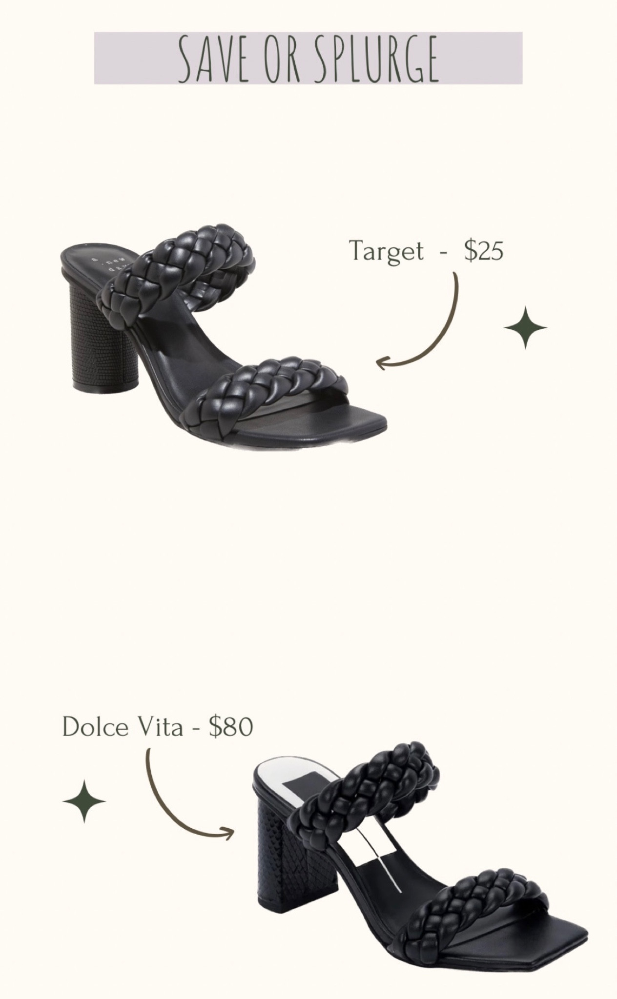 Save or Splurge - Target vs. Dolce Vita Black Braided Heels

#LTKfit #LTKshoecrush #LTKwedding