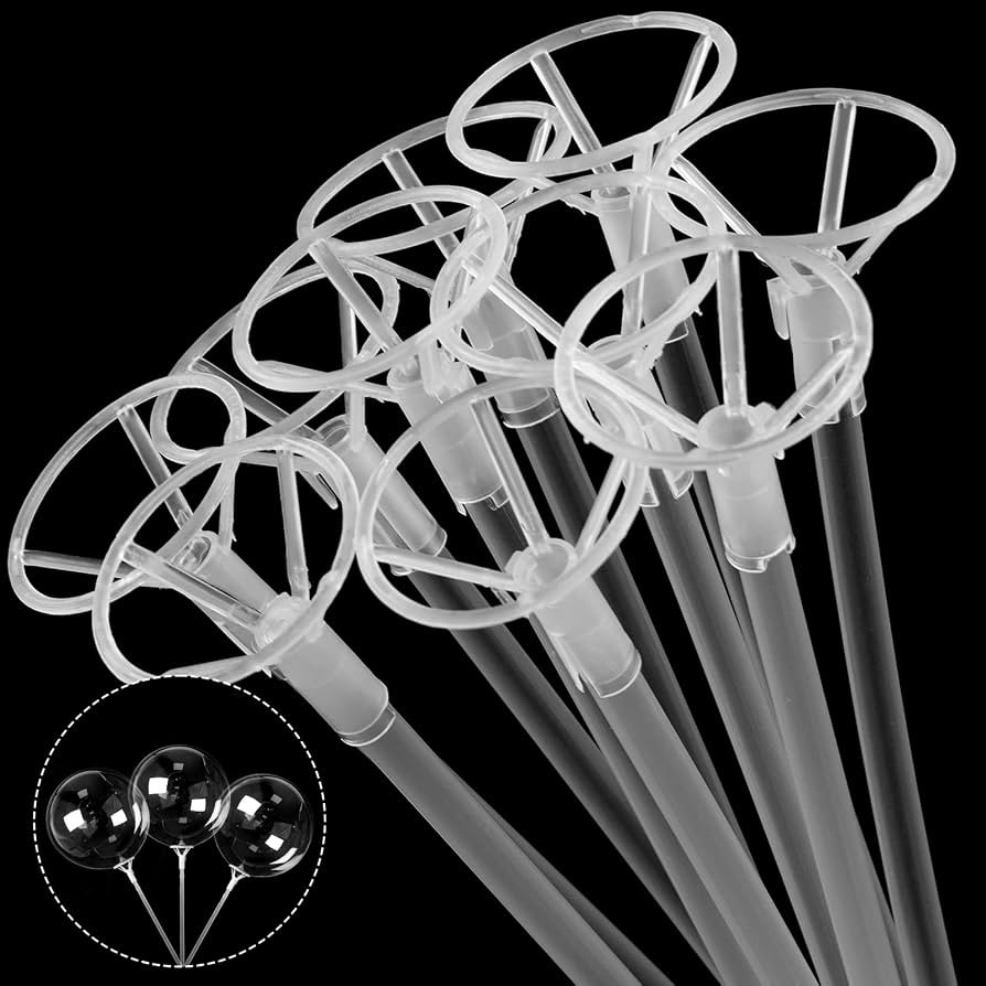 RUBFAC 20pcs Balloon Sticks with Cups Clear Balloon Holder Stick Stand 15inches to 32inches Large... | Amazon (US)