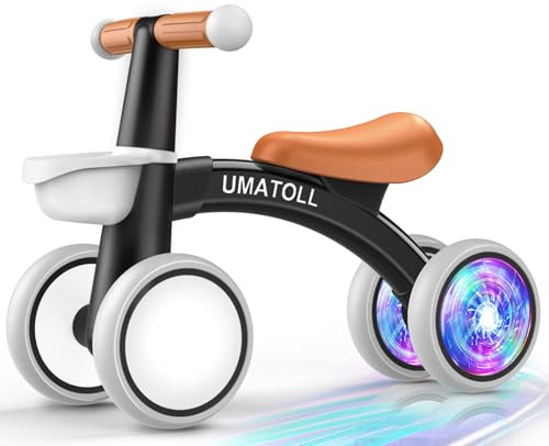 Umatoll Colorful Lighting Baby Balance Bike Toys for 1 Year Old Boys Gifts, Adjustable Seat Baby Walker, One Year Old Boy Birthday Gifts, 12-24 Months Toddler First Ride on Toys | Amazon (US)