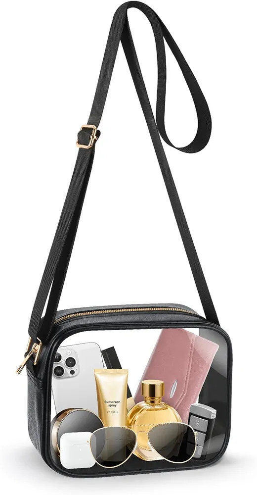 MOMSIV Clear Bag, Stadium Approved Clear Bags with Adjustable Strap Clear Stadium Bag for Women M... | Amazon (US)