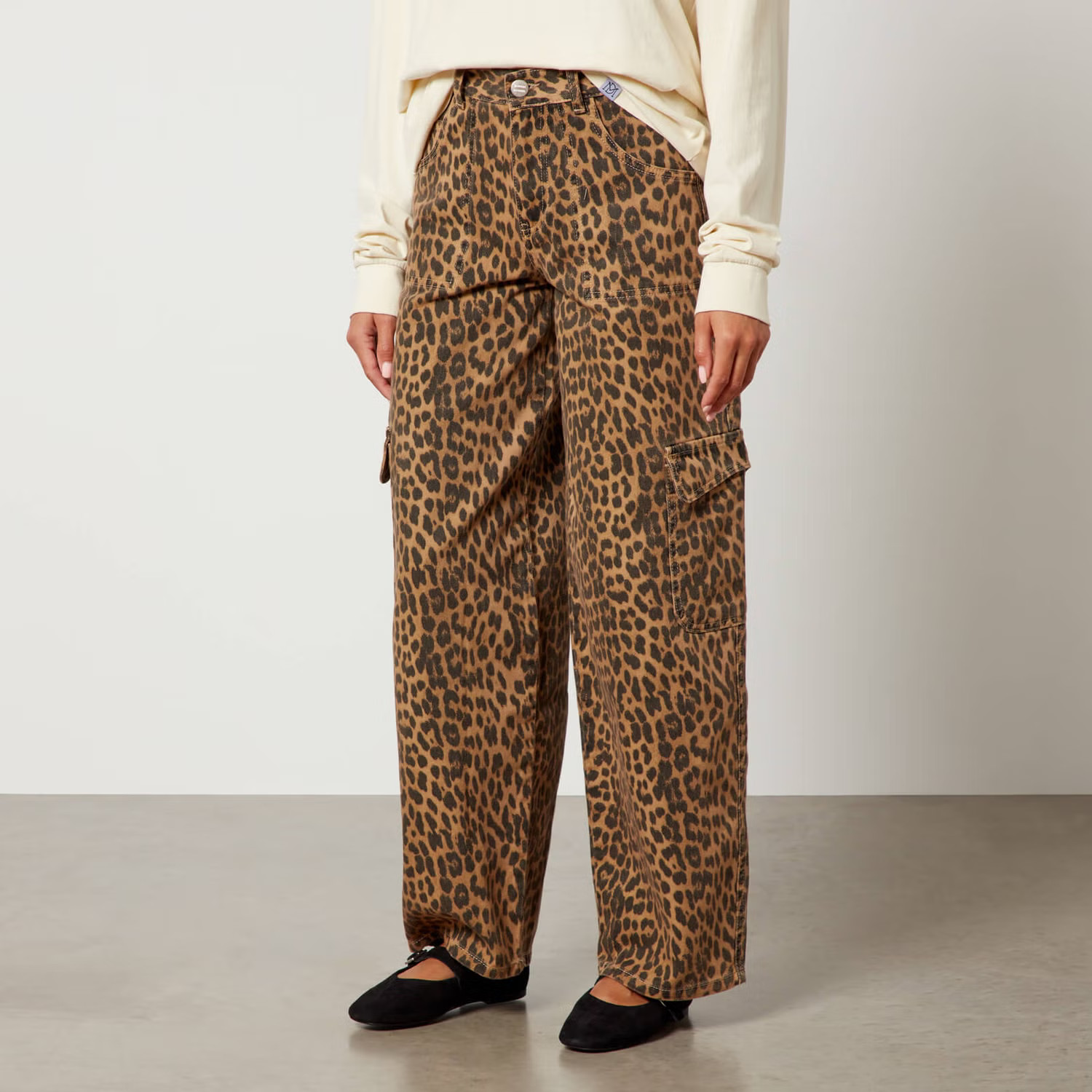 Damson Madder Dion Leopard-Print Cargo Wide-Leg Jeans | The Hut (Global)