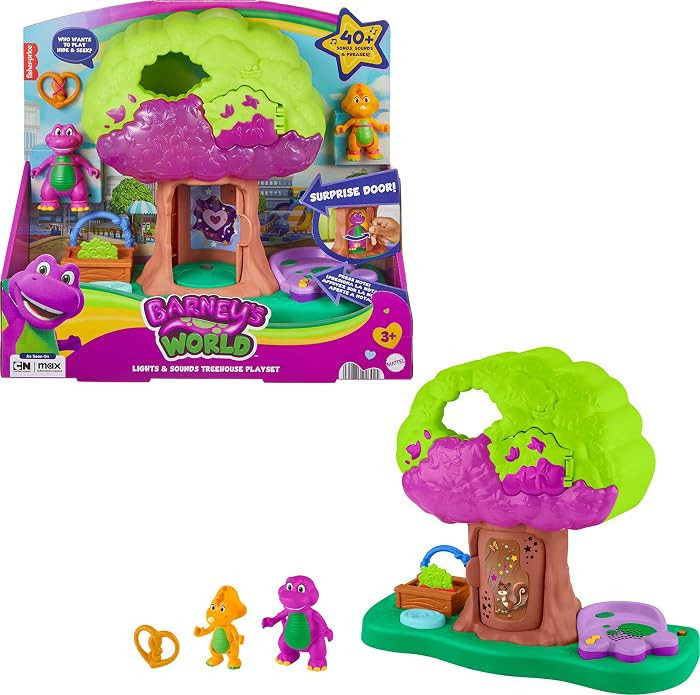 Barney World Preschool Toy Lights & Sounds Treehouse Playset with Figures for Pretend Play Kids A... | Amazon (US)