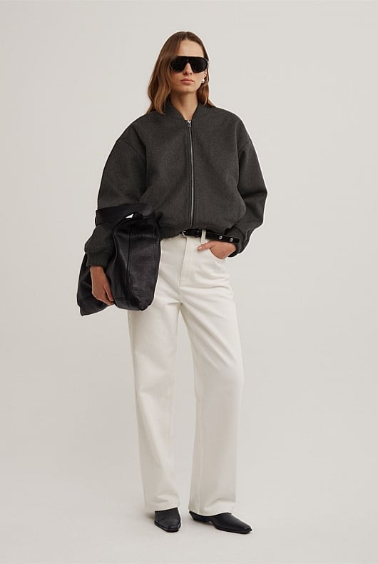 Felted Zip Bomber Jacket | Witchery (AU)