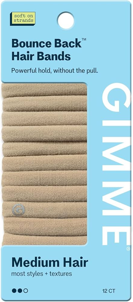 Gimme Beauty Medium Hold Hair Bands - Seamless Nylon & Spandex Ties for All Hair Types - Damage-F... | Amazon (US)