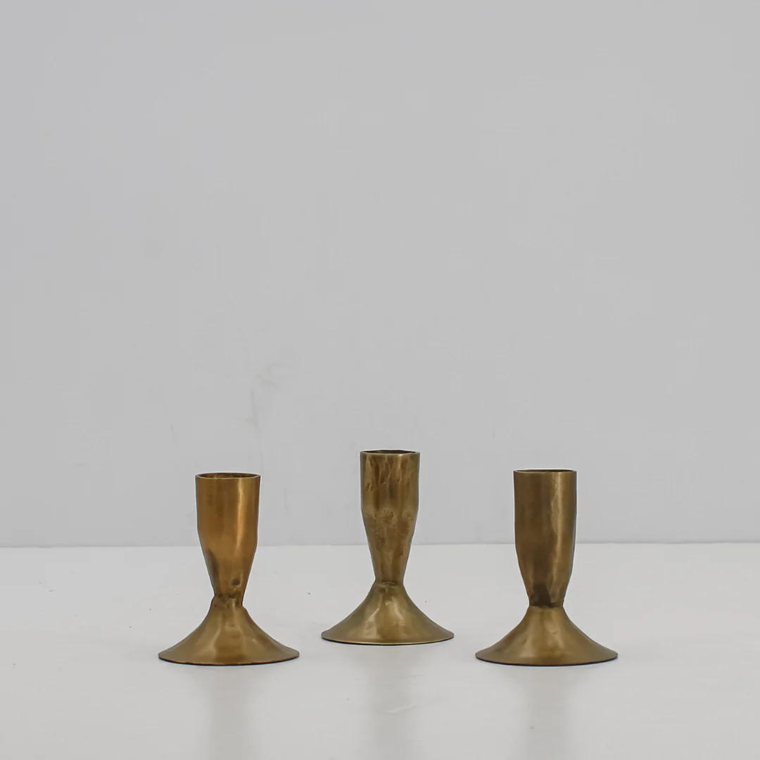3.5" Iron Candleholders in Antique Brass | CG Hunter