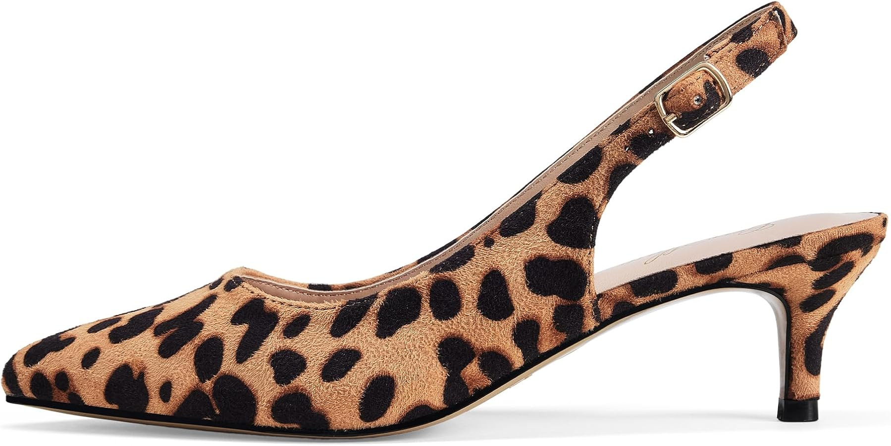 GENSHUO Low Kitten Heels Women's Slingback Dressy Pumps Pointed Closed Toe Ankle Strap Elegant We... | Amazon (US)