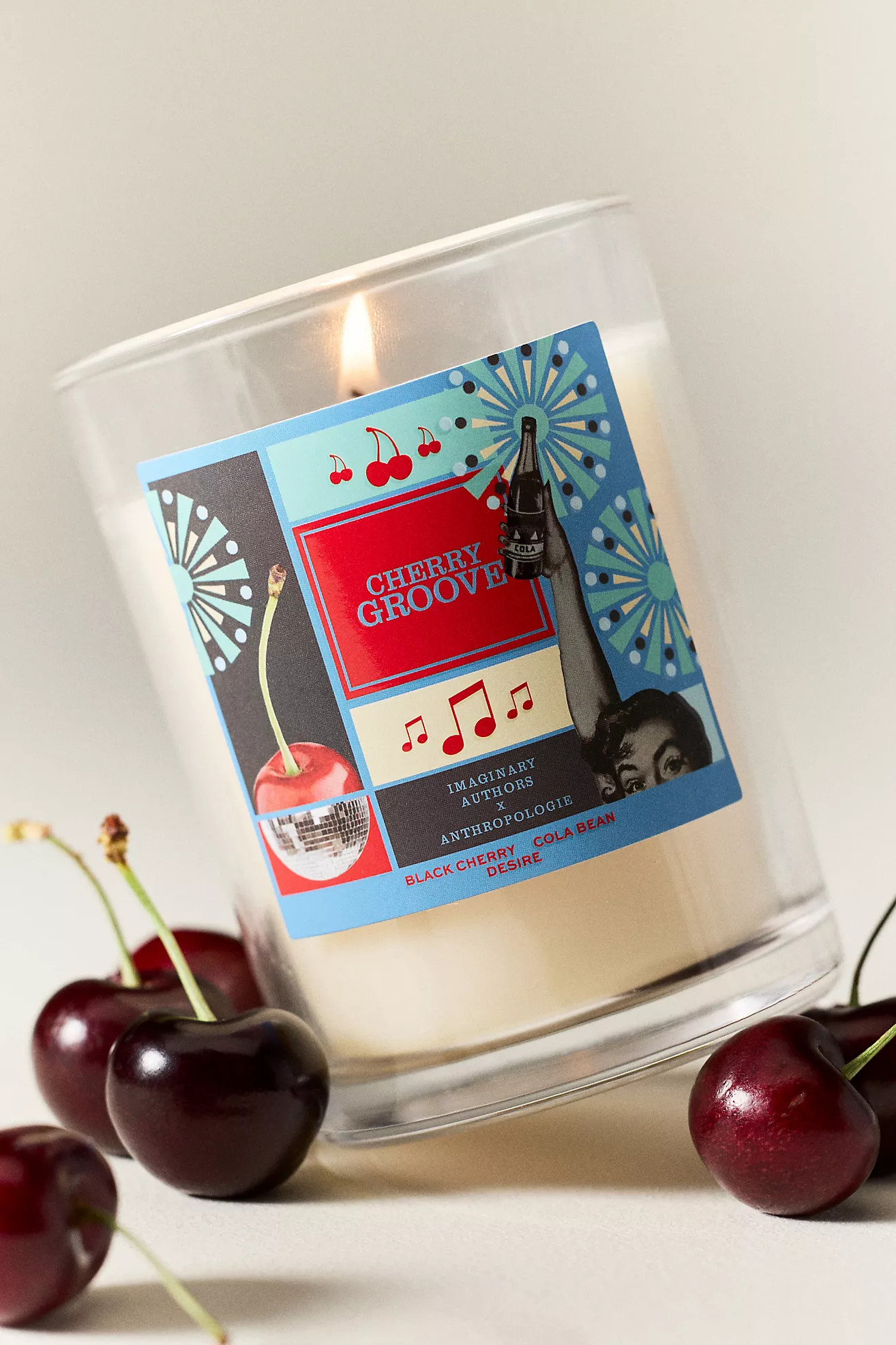Imaginary Authors x Anthropologie Fruity Cherry Groove Glass Candle | Anthropologie (US)