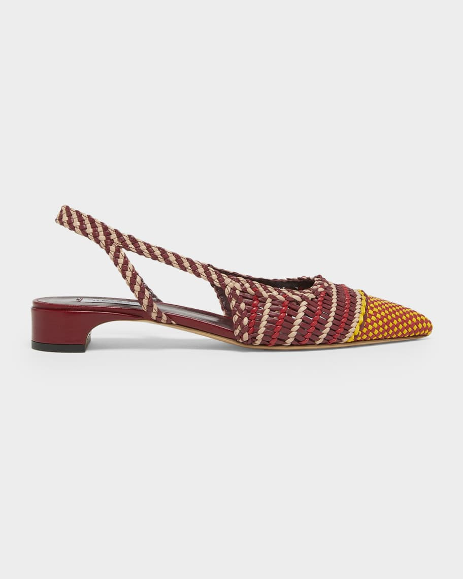 Gabriela Hearst Perro Woven Leather Slingback Pumps | Neiman Marcus