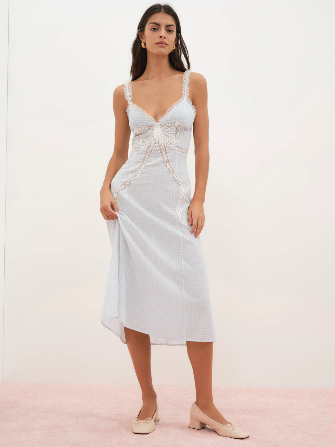 Bluebell Gingham Midi Dress | For Love & Lemons