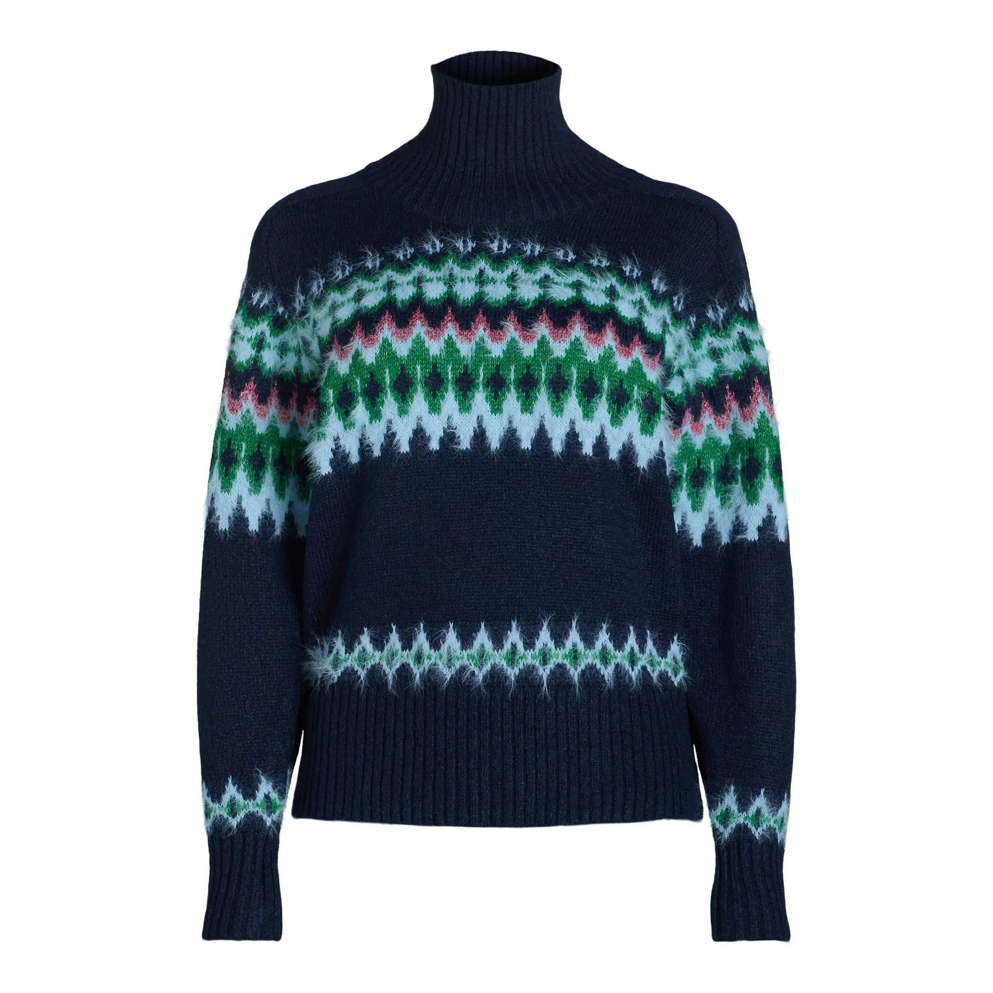 Free Assembly Women’s Fair Isle Turtleneck Sweater, Midweight, Sizes XS-XXXL | Walmart (US)