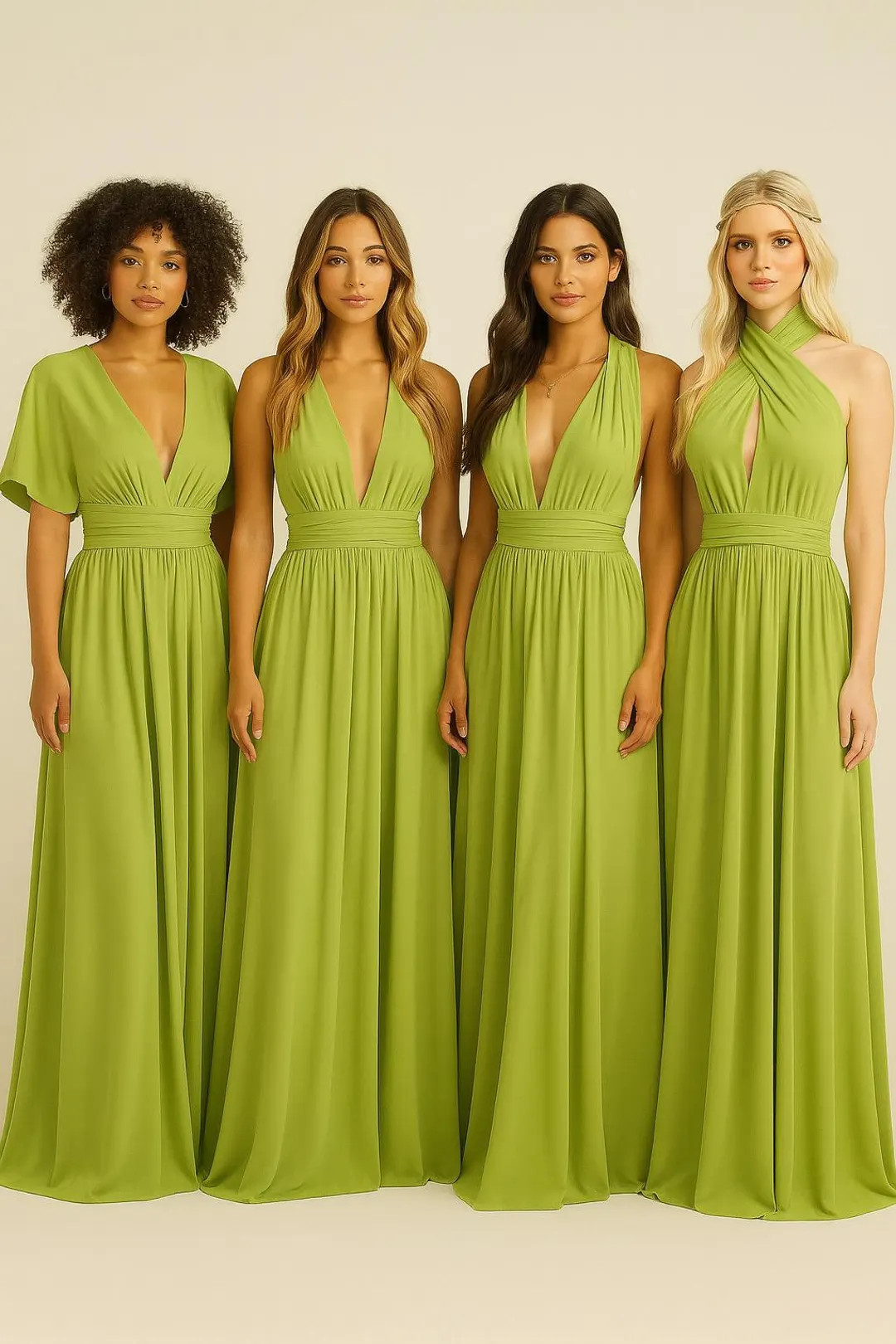 CHARTREUSE GREEN Bridesmaid Dress/ Custom Lengths/ Convertible Dress / Infinity Dress/ Multiway D... | Etsy (US)