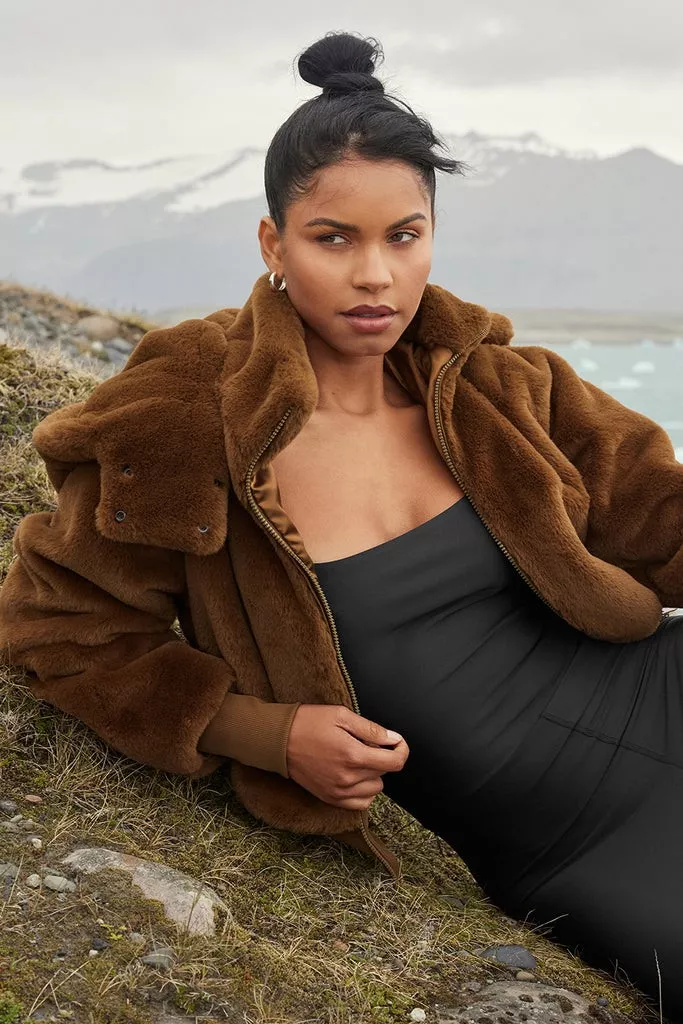 Faux Fur Foxy Jacket - Toasted Almond