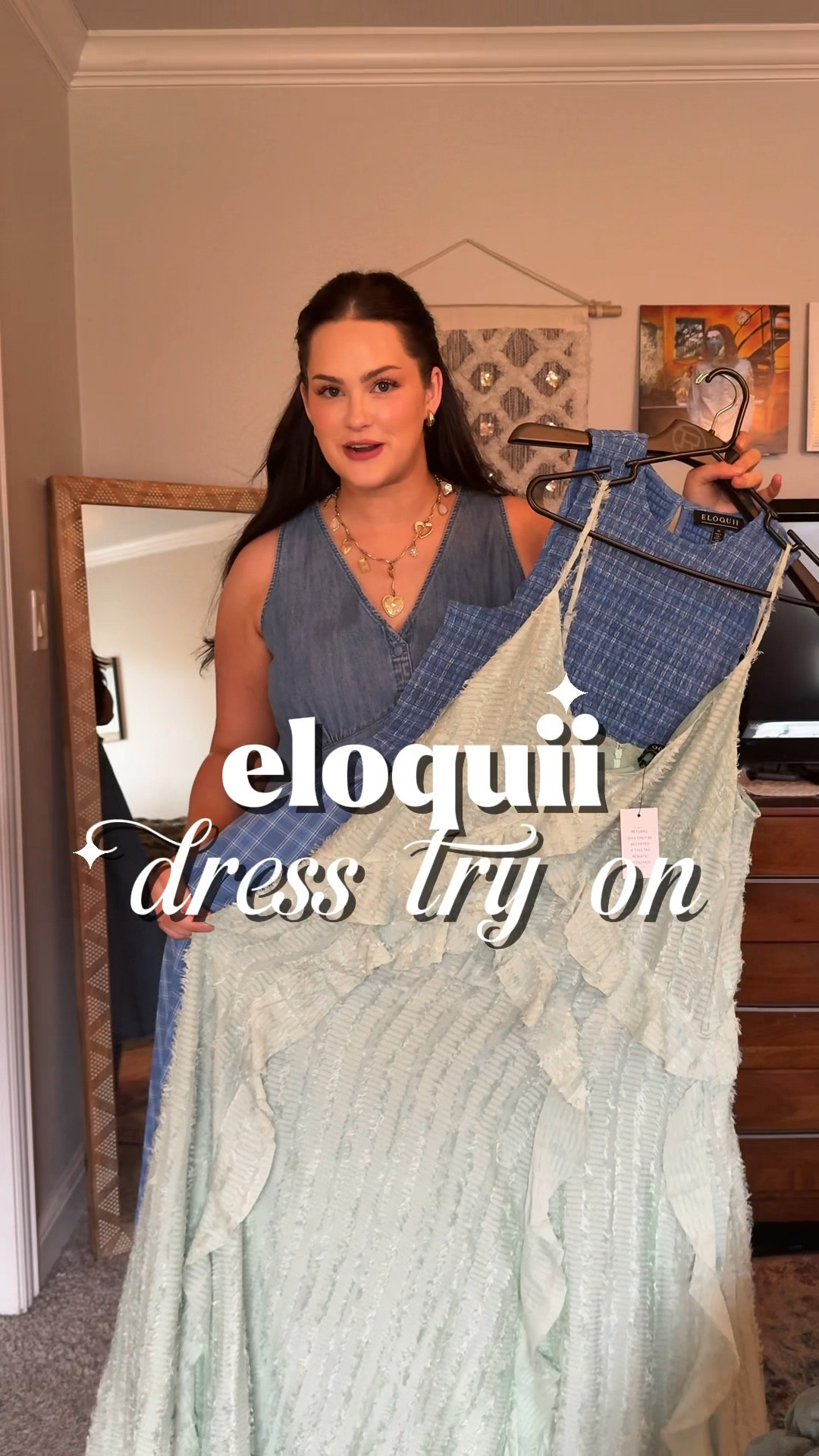 wearing size 14 in both dresses from @Eloquii 🤩💙
