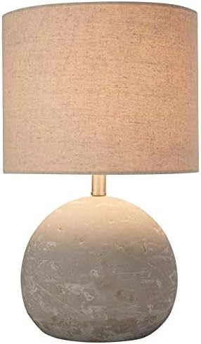 Amazon Brand – Stone & Beam Industrial Round Concrete Table Desk Lamp with Light Bulb and Beige Shad | Amazon (US)