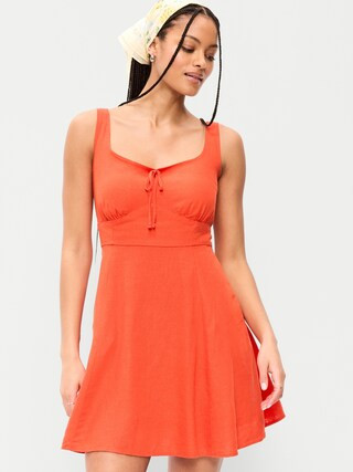 Fit & Flare Linen Mini Dress | Old Navy (US)