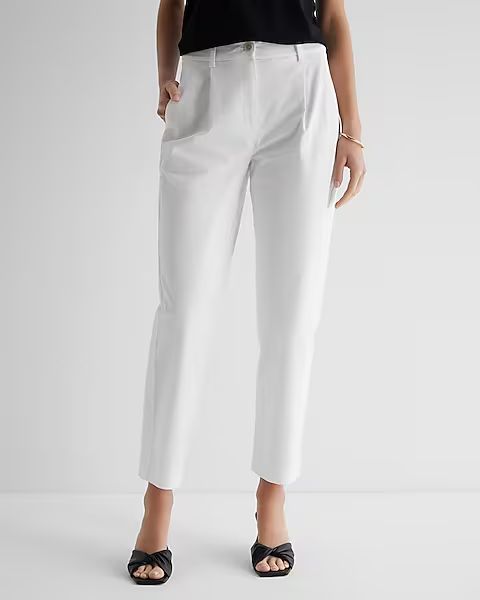 High Waisted Pleated Ankle Chino Pant | Express (Pmt Risk)