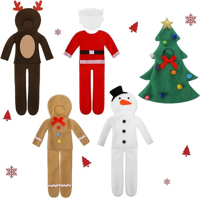 5 Set Elf Accessories Clothes Christmas Elf Doll Costume Santa Elk Snowman Gingerbread Christmas ... | Amazon (US)