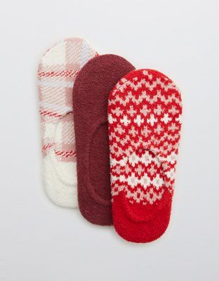 Aerie Fuzzy No Show Sock 3-Pack | American Eagle Outfitters (US & CA)