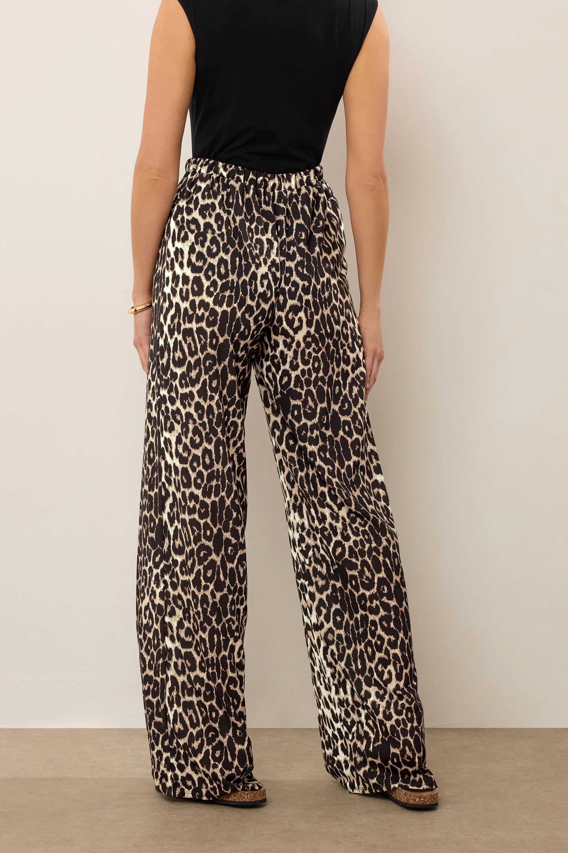 LTS Tall Beige Brown Leopard Print Wide Leg Trousers | Long Tall Sally