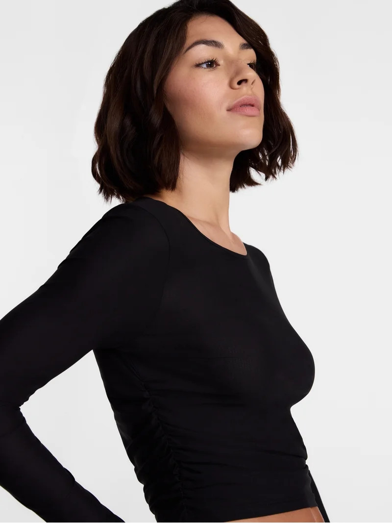 Avia Women\u2019s Side Cinch Ruched Top, Sizes XS-XXXL | Walmart (US)