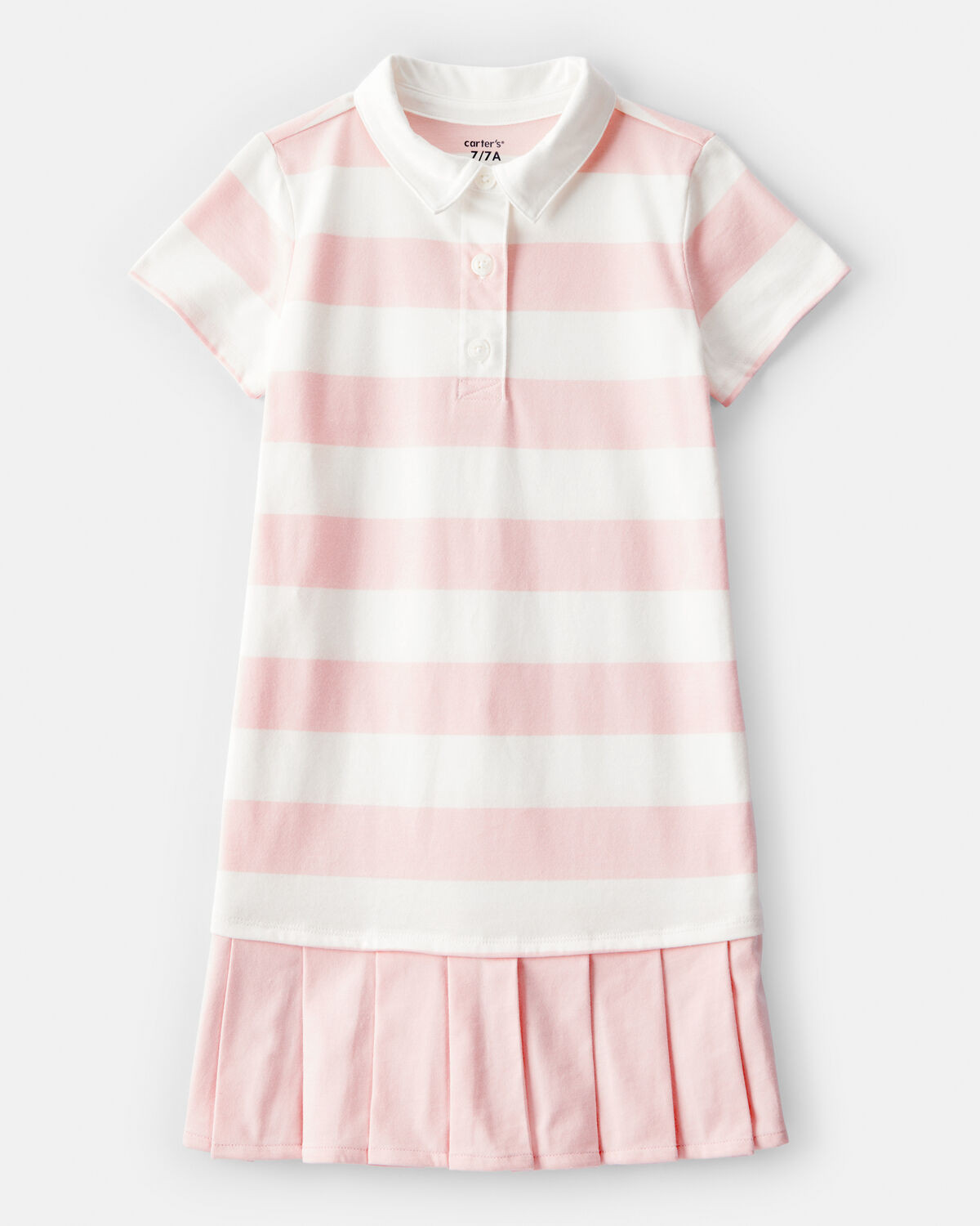 Kid Striped Rugby Pleated Dress - Pink/White - Carter's | Carter's | Carter's Inc