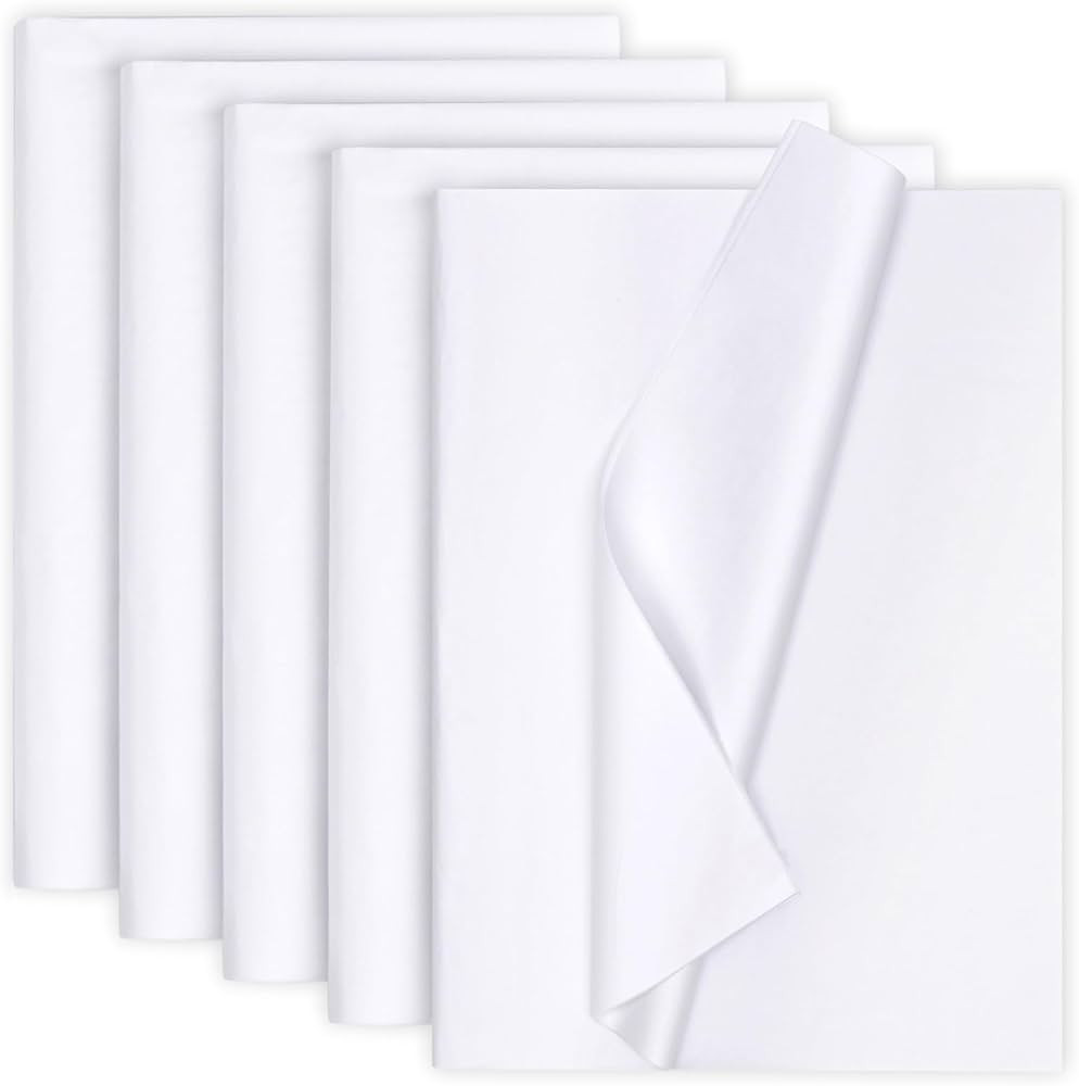 130 Sheets 14"x20" White Tissue Paper for Gift Bags, Gift Wrapping Tissue Paper Bulk for DIY Craf... | Amazon (US)