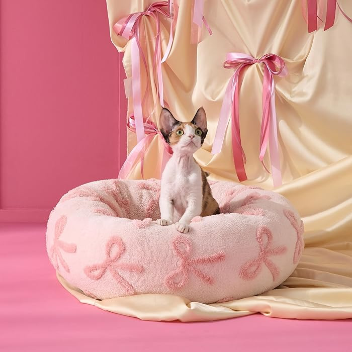 LE SURE Shown on TV Donut Cat Beds for Indoor Cats - Round Small Dog Bed Calming Bed Gift for Pet... | Amazon (US)