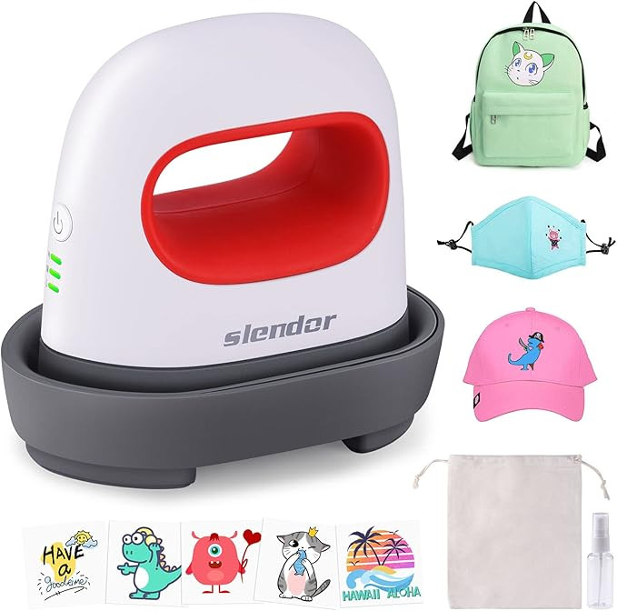 Slendor Mini Heat Press Machine for T Shirts Shoes, 4.17" x 2.44" Small Vinyl Printing Machine Po... | Amazon (US)