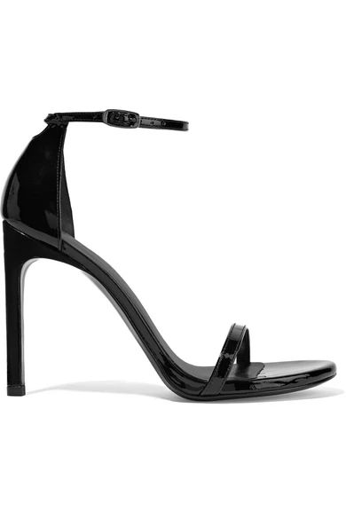 Stuart Weitzman - Nudistsong Patent-leather Sandals - Black | NET-A-PORTER (UK & EU)