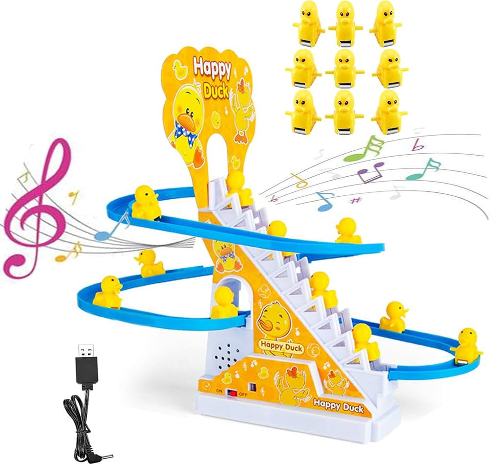 Small Ducks Climbing Toys, Electric Llittle Duck Climbing Stairs Toy, Funny Duck Roller Coaster T... | Amazon (US)