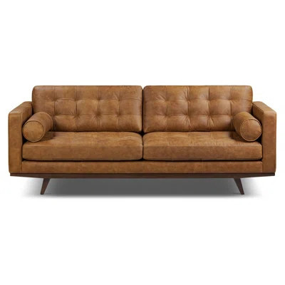 York 89" Full-Grain Genuine Leather Sofa | Wayfair North America